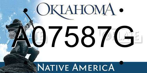 A07587G Oklahoma License Plate