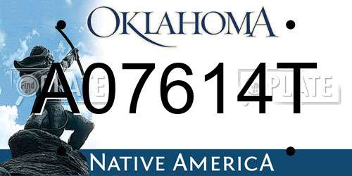 A07614T Oklahoma License Plate