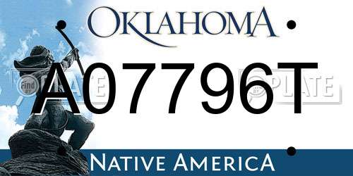 A07796T Oklahoma License Plate