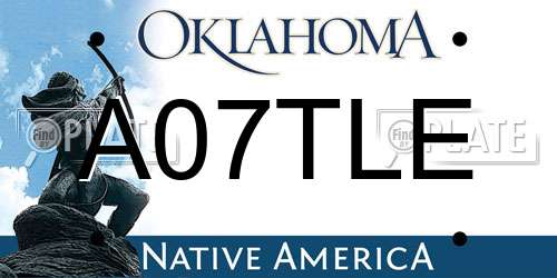A07TLE Oklahoma License Plate