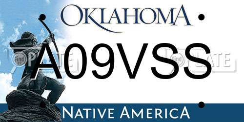 A09VSS Oklahoma License Plate