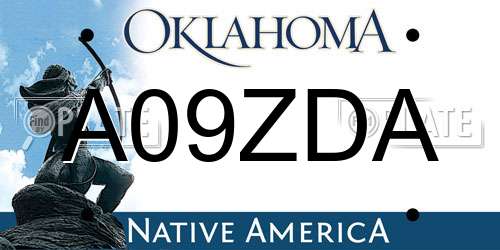 A09ZDA Oklahoma License Plate