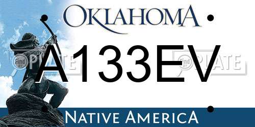 A133EV Oklahoma License Plate