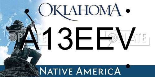 A13EEV Oklahoma License Plate