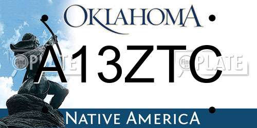 A13ZTC Oklahoma License Plate