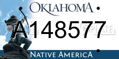 A148577 Oklahoma License Plate