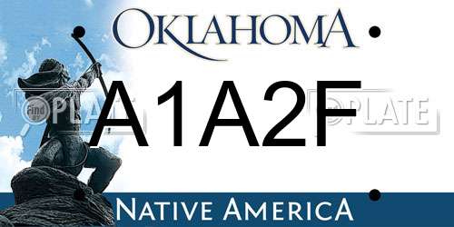 A1A2F Oklahoma License Plate