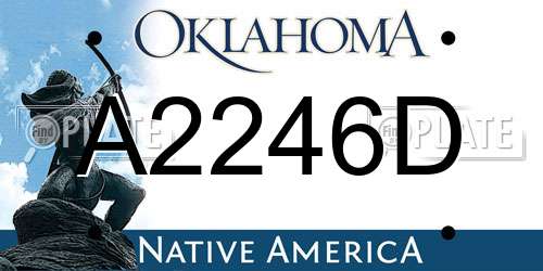 A2246D Oklahoma License Plate