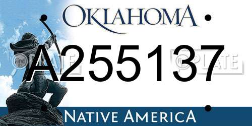 A255137 Oklahoma License Plate