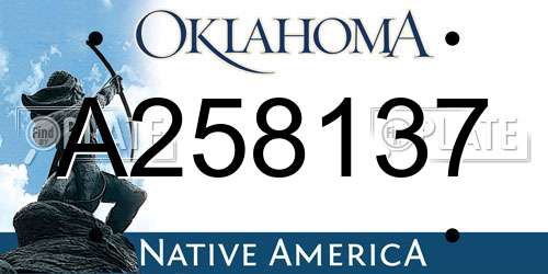 A258137 Oklahoma License Plate