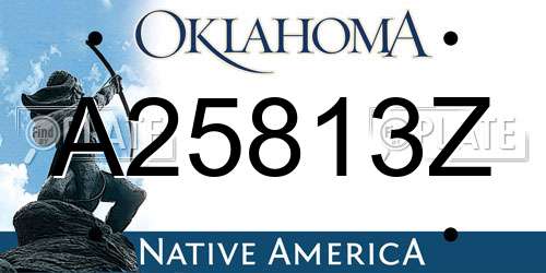 A25813Z Oklahoma License Plate