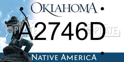 A2746D Oklahoma License Plate