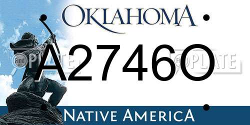 A2746O Oklahoma License Plate