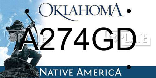 A274GD Oklahoma License Plate
