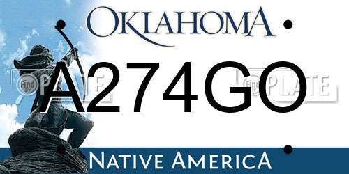 A274GO Oklahoma License Plate