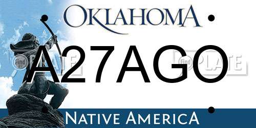 A27AGO Oklahoma License Plate