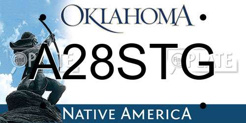 A28STG Oklahoma License Plate
