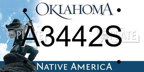 A3442S Oklahoma License Plate