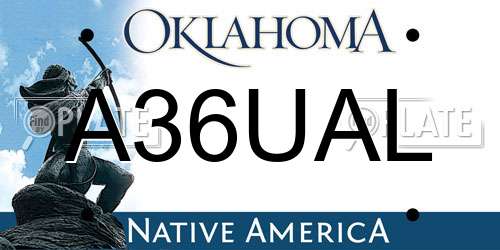 A36UAL Oklahoma License Plate