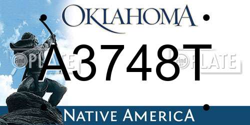 A3748T Oklahoma License Plate