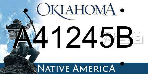 A41245B Oklahoma License Plate