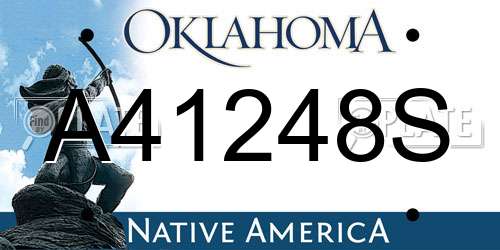 A41248S Oklahoma License Plate