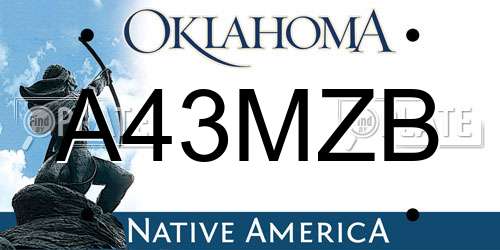 A43MZB Oklahoma License Plate
