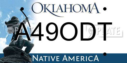 A49ODT Oklahoma License Plate