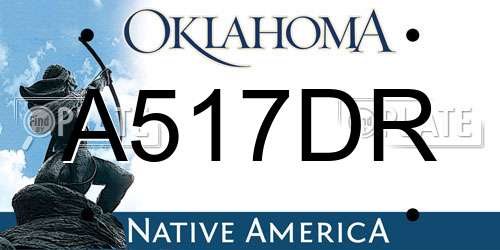 A517DR Oklahoma License Plate