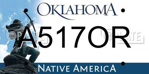 A517OR Oklahoma License Plate