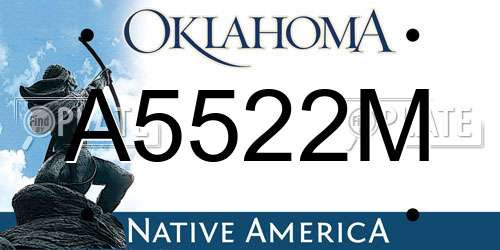 A5522M Oklahoma License Plate