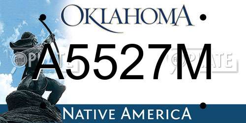 A5527M Oklahoma License Plate