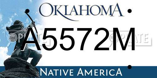 A5572M Oklahoma License Plate