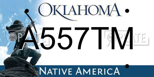 A557TM Oklahoma License Plate