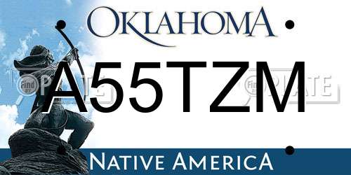 A55TZM Oklahoma License Plate