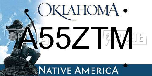 A55ZTM Oklahoma License Plate