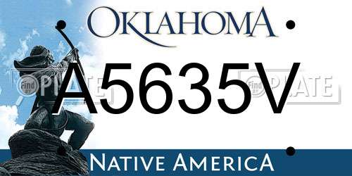 A5635V Oklahoma License Plate