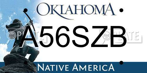 A56SZB Oklahoma License Plate