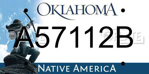 A57112B Oklahoma License Plate