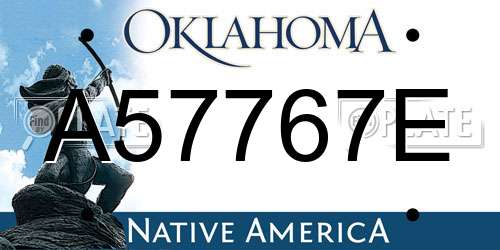 A57767E Oklahoma License Plate