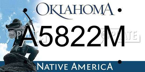 A5822M Oklahoma License Plate
