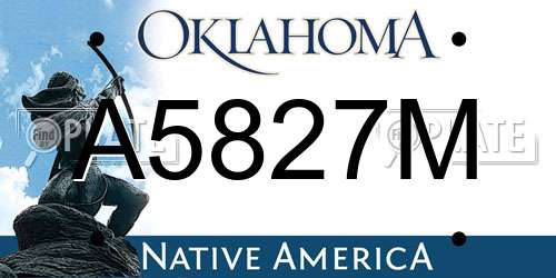 A5827M Oklahoma License Plate