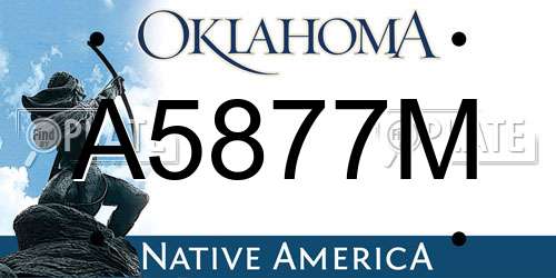 A5877M Oklahoma License Plate