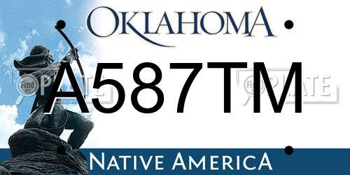 A587TM Oklahoma License Plate
