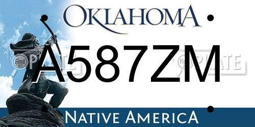 A587ZM Oklahoma License Plate