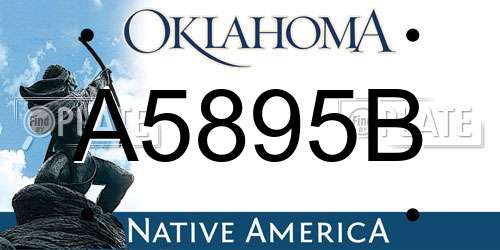 A5895B Oklahoma License Plate