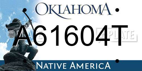 A61604T Oklahoma License Plate