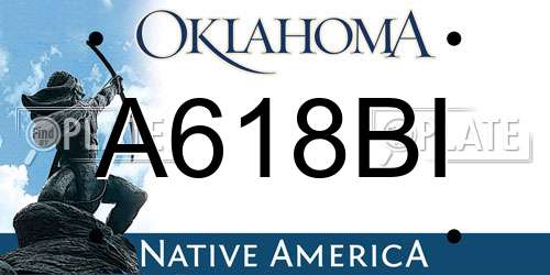 A618BI Oklahoma License Plate