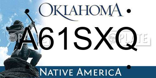 A61SXQ Oklahoma License Plate