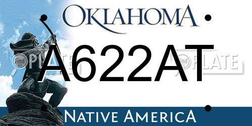 A622AT Oklahoma License Plate